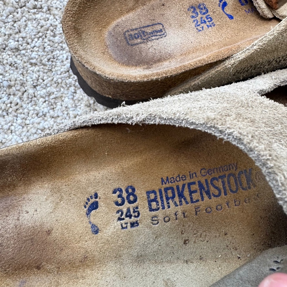 Birkenstock Arizona Suede Sandals Taupe Women's Size 7 Boho Granola Gorpcore - Picture 7 of 8